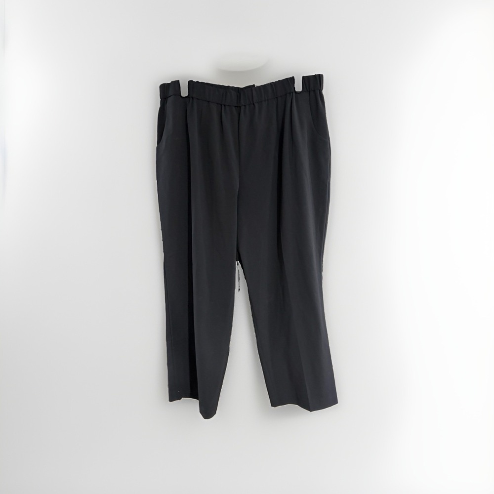 Croft & Barrow womens PANTS black elastic waist 24WS SHORT stretch NEW $44 W96